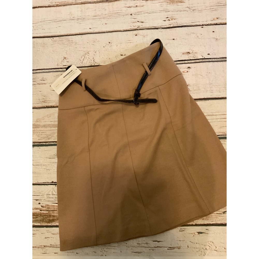 Ginger Liquid Puno Skirt Camel Tan Size 8 NWT WOND35033- Belted A-Line Mini